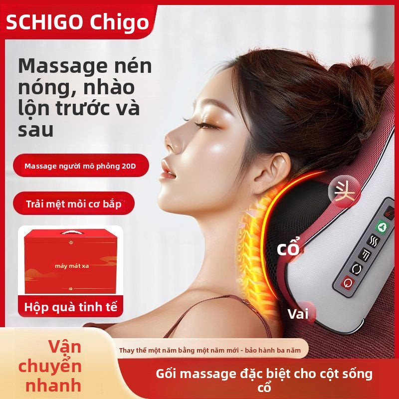 massage lưng lưng chân massage máy thông minh đệm cổ vai cổ nhào gối massage gia đì