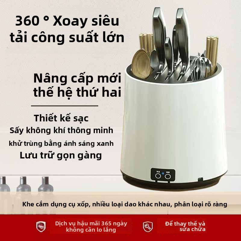 Khử trùng giá đỡ dao xoay giá đỡ đũa đa chức năng thìa ống bếp mặt bàn giá đỡ dao làm bếp lồng đũa đ