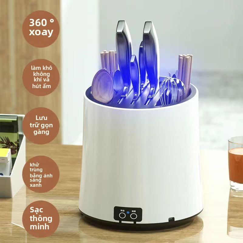 Khử trùng giá đỡ dao xoay giá đỡ đũa đa chức năng thìa ống bếp mặt bàn giá đỡ dao làm bếp lồng đũa đ