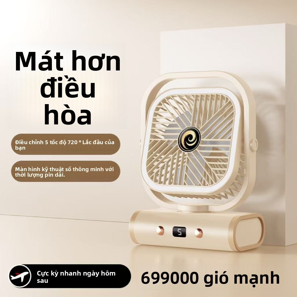 Quạt có thể quay Lắc đầu ánh sáng không khí lưu thông quạt văn phòng bàn quạt điện phòng ngủ âm thanh im lặng quạt bà